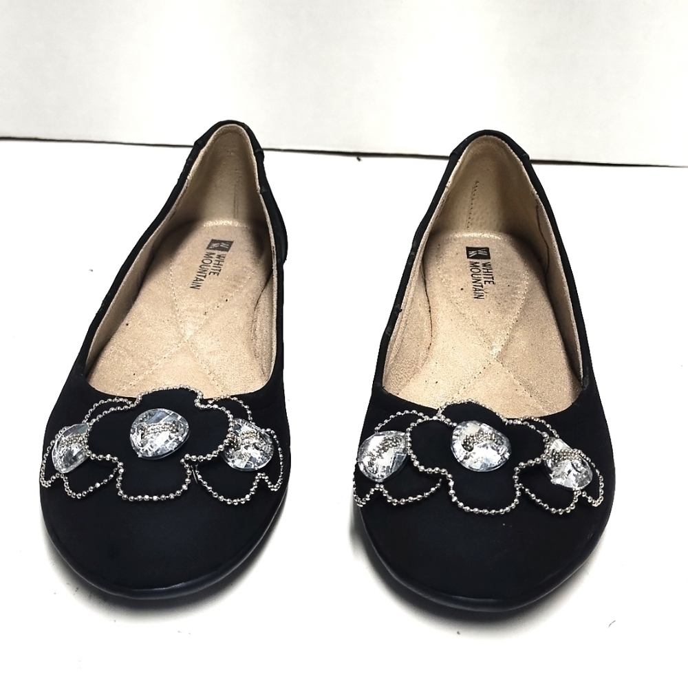White Mountain ballet flats black shoes Size: 7.5 - Picture 3 of 10